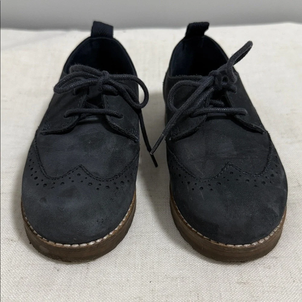 Zara Kids navy blue suede brogue Oxford shoes size 24